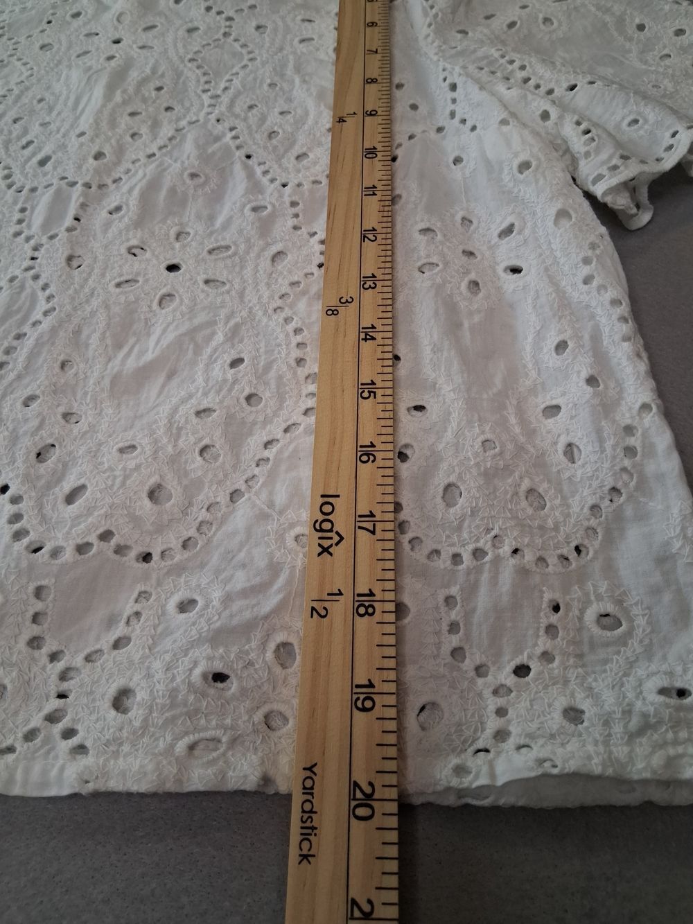 Jennifer & Grace White Eyelet Embroidered Cotton Blouse Top Sz M Boho Cotton - Picture 4 of 8
